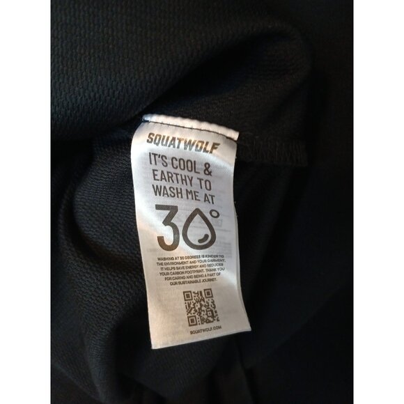 Squat Wolf Dry Knit Athletic T Shirt Logo Lifting Tee Mens XL Black Performance - Picture 10 of 13